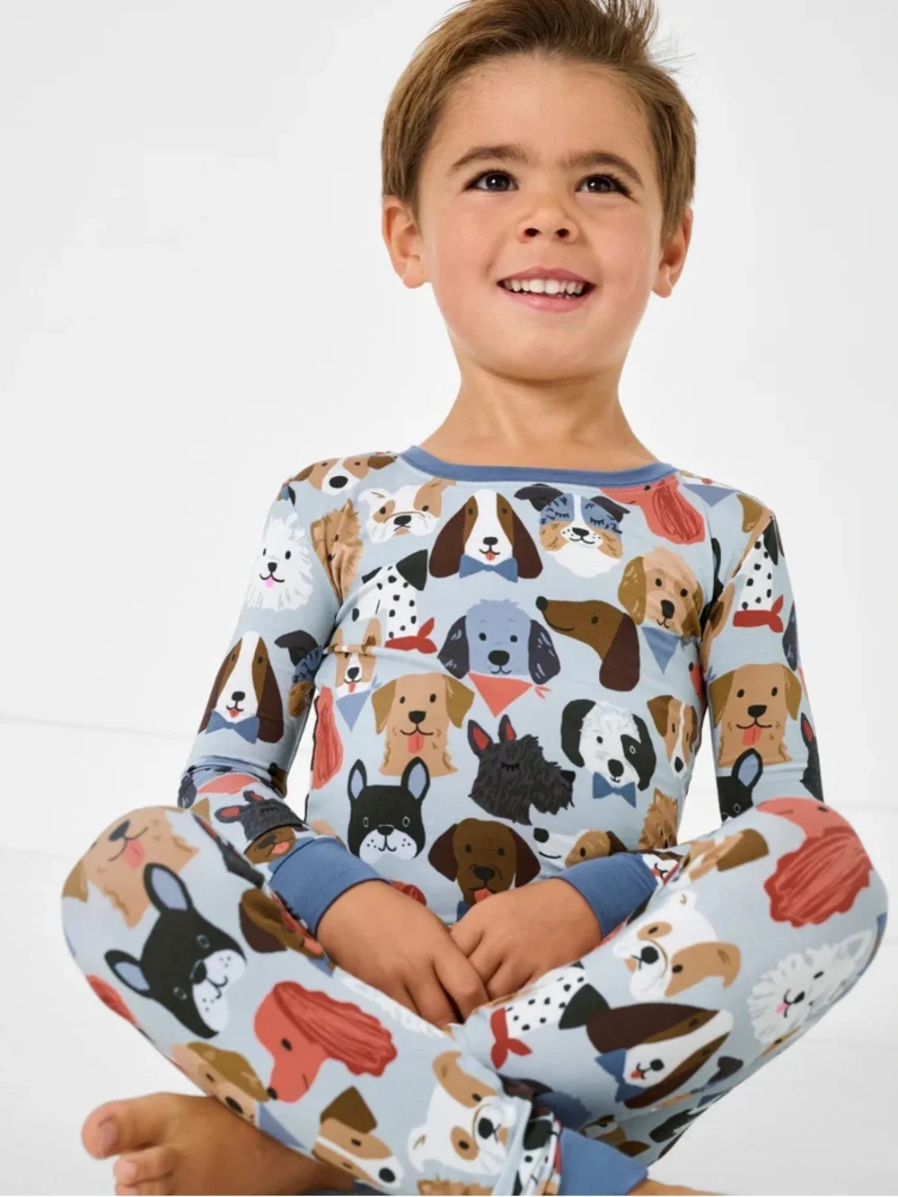 Little Sleepies Gray Puppy Parade 2-piece Long Sleeve PJ Set 2T